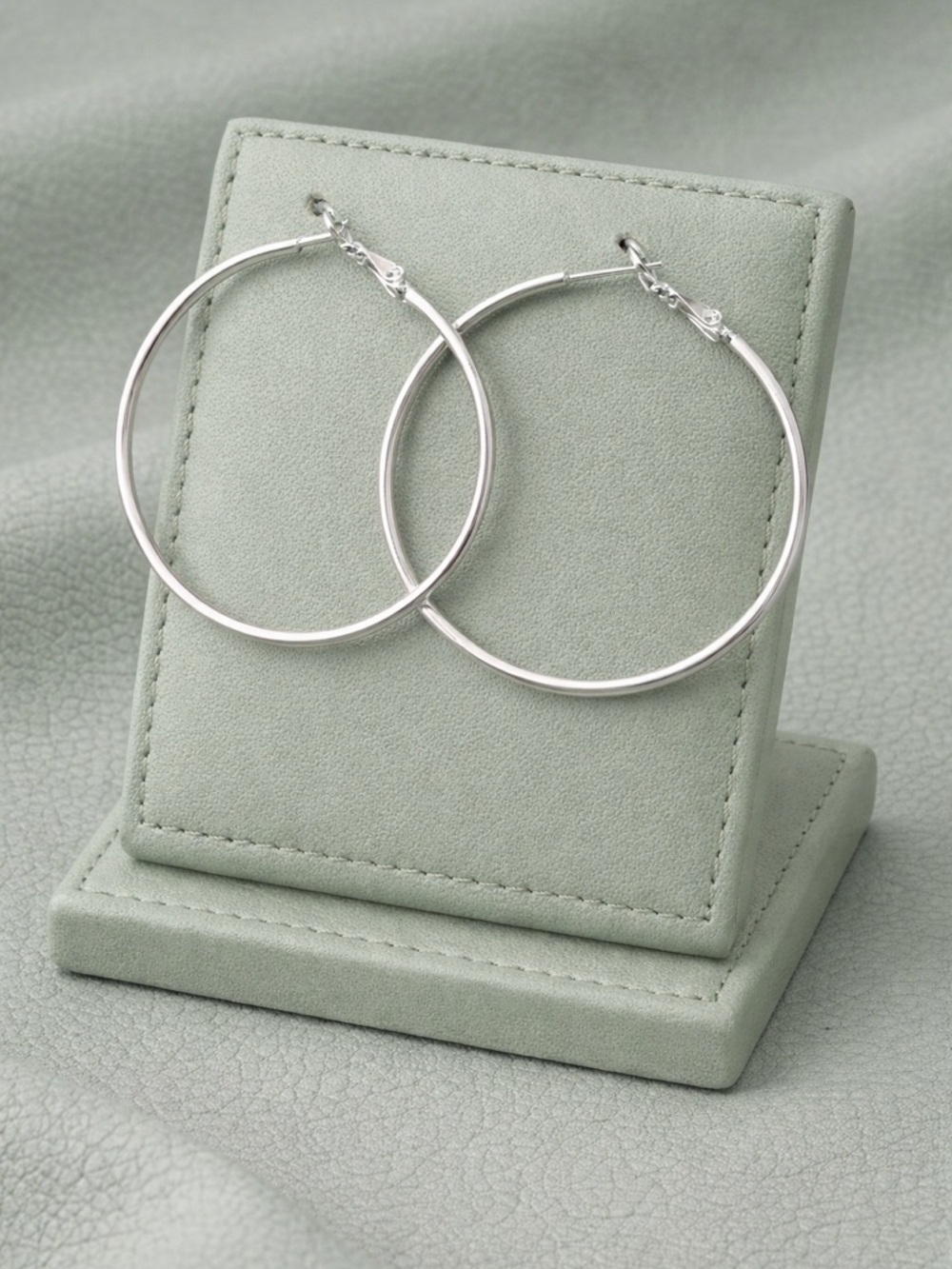Sterling Silver Hoop Earrings - Women Jewelry 50/60 mm